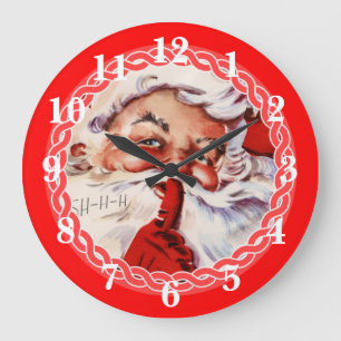 Adorable Santa Claus Große Wanduhr