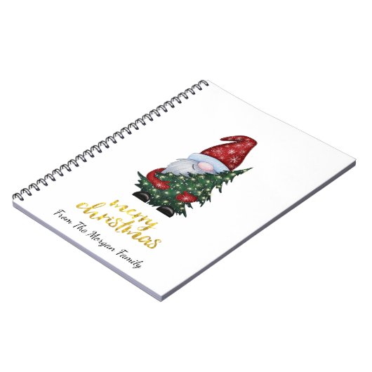 Adorable Santa Claus Pine Tree Weihnachtsgeschenk Notizblock (Linke Seite)