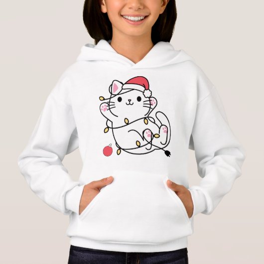 Adorable Santa Kitty Cat Weihnachten Hoodie (Vorderseite)