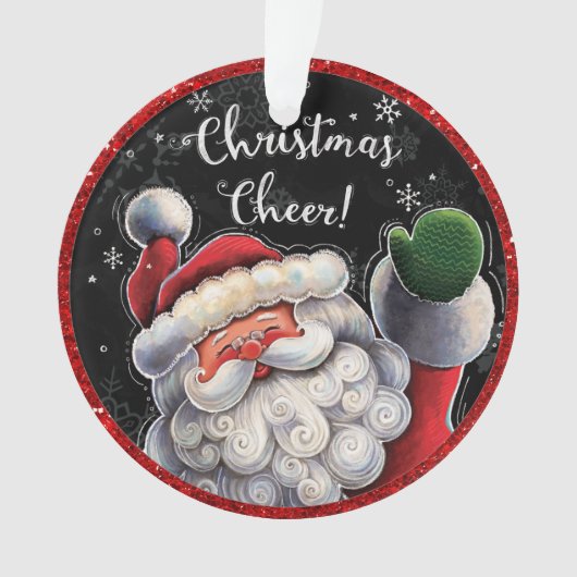 Adorable Santa Ornament oder Tag (Vorderseite)