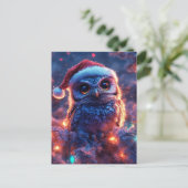 Adorable Santa Owl Postkarte (Stehend Vorderseite)