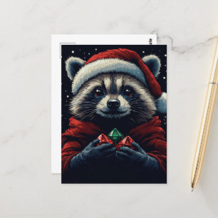 Adorable Santa Raccoon Postkarte