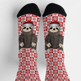 Adorable Santa Sloth Weihnachten Snowflake Festlic Socken