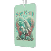 Adorable "Say Krill" Whale Family Portrait Autolufterfrischer (Links)