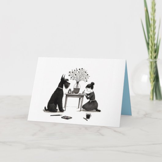Adorable Schnauzer Card Karte (Vorderseite)