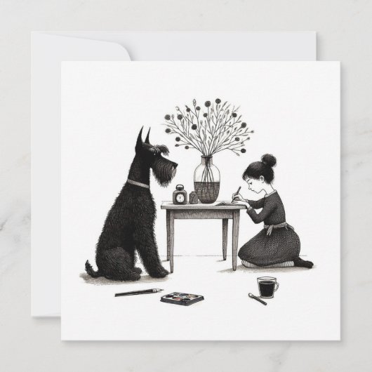 Adorable Schnauzer Card Mitteilungskarte (Vorderseite)