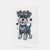 Adorable Schnauzer Pup Illustration With Big Eyes Acrylschild (Winkel)