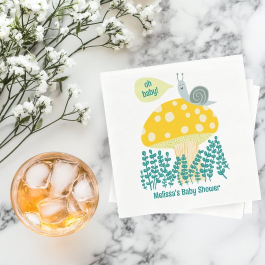 Adorable Schnecke Pilz Niedlich Butterfly Baby Dus Serviette