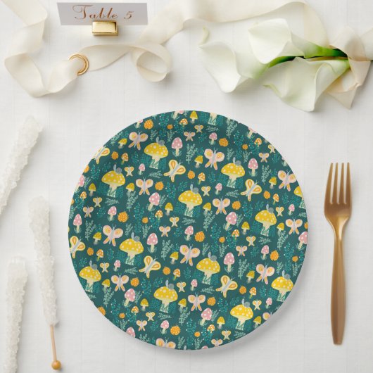 Adorable Schnecke Pilz Schmetterling Niedlich BABY Pappteller (Hochzeit)