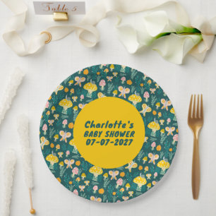 Adorable Schnecke Pilz Schmetterling Niedlich BABY Pappteller