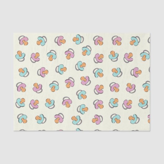 Adorable Schnuller Gender Reveal Baby Dusche Seidenpapier (Vorderseite)