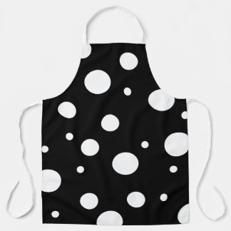 Adorable Schürze Schwarz mit weißen Polka-Punkten