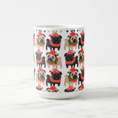Adorable Schwarz-Fauna Weihnachten Möpsen Kaffeetasse (Mittel)