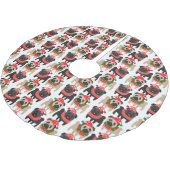 Adorable Schwarz-Fauna Weihnachten Möpsen Polyester Weihnachtsbaumdecke (Schrägansicht)