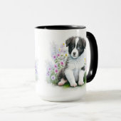 ADORABLE SCHWARZ-WEISSE GRENZÜBERSCHREITENDE KALZE TASSE (VorderseiteRechts)