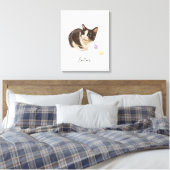 Adorable schwarz-weiße Katzenmarken Leinwanddruck (Insitu (Schlafzimmer))
