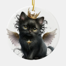 ADORABLE SCHWARZE KÜCHE MIT ANGEL WINGS KERAMIK ORNAMENT
