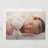 Adorable Script Name Foto Geburtsankündigung (Vorderseite)