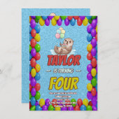Adorable Sea Otter Birthday Invite Einladung (Vorne/Hinten)