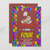 Adorable Sea Otter Birthday Invite Einladung (Vorne/Hinten)