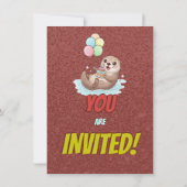 Adorable Sea Otter Birthday Invite Einladung (Rückseite)