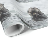 Adorable Sea Otter Geschenkpapier (Rolleneckpunkt)