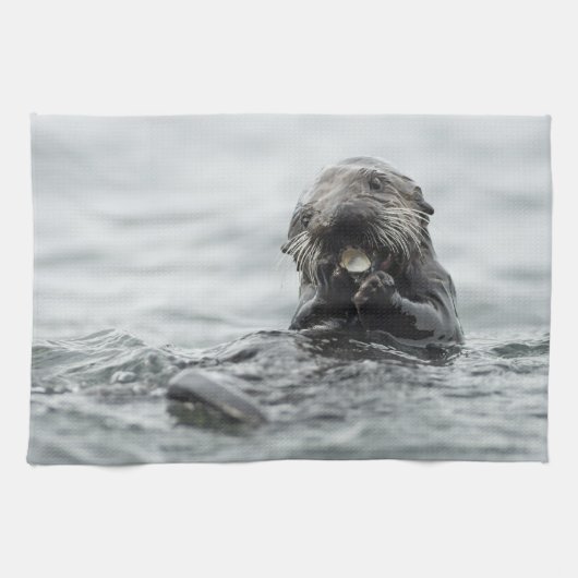 Adorable Sea Otter Geschirrtuch (Horizontal)