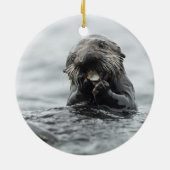 Adorable Sea Otter Keramik Ornament (Hinten)