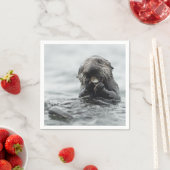 Adorable Sea Otter Serviette (Beispiel)