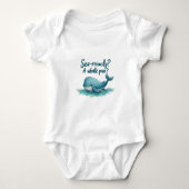 Adorable "Sea rrious? Ein Whale Pun?" Ocean Design Baby Strampler (Vorderseite)