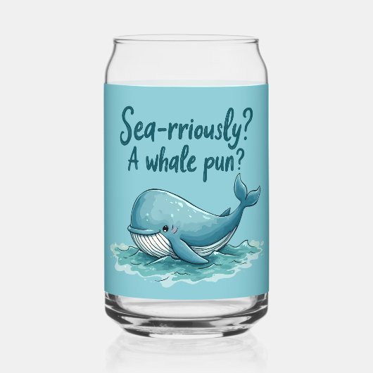 Adorable "Sea rrious? Ein Whale Pun?" Ocean Design Dosenglas (Rückseite)