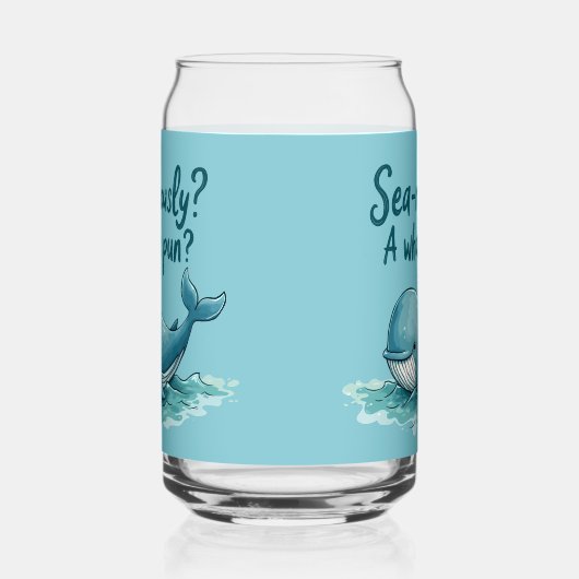 Adorable "Sea rrious? Ein Whale Pun?" Ocean Design Dosenglas (Links)
