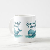 Adorable "Sea rrious? Ein Whale Pun?" Ocean Design Kaffeetasse (Vorderseite Links)