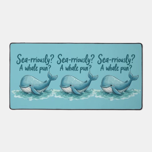 Adorable "Sea rrious? Ein Whale Pun?" Ocean Design Schreibtischunterlage (Vorderseite)