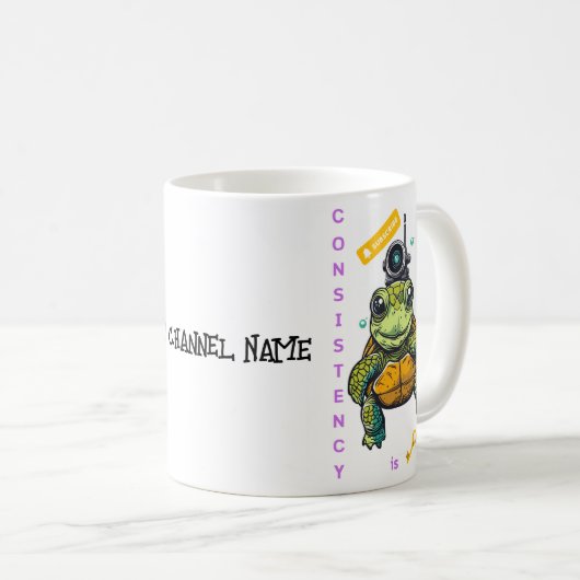 Adorable Sea Turtle Coffee Tasse für Content Creat (VorderseiteRechts)