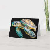 Adorable Sea Turtle Happy Birthday Karte (Vorderseite)