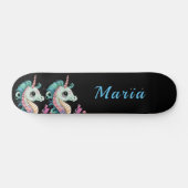 Adorable Seepferd individuelle Name Skateboard (Horizontal)