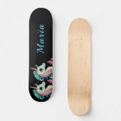 Adorable Seepferd individuelle Name Skateboard (Vorderseite)