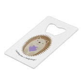 Adorable Senden Sie einen Hedgehug-Igel Geldbeutel Flaschenöffner (Rückseite Schrägansicht)