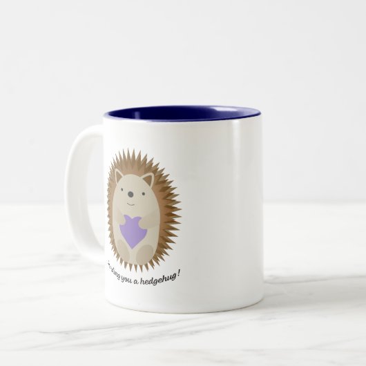 Adorable Senden Sie einen Hedgehug-Igel Zweifarbige Tasse (Vorderseite Links)