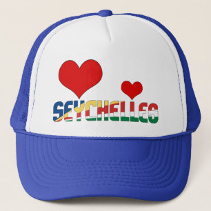 Adorable Seychelles Flag Hearts Patriotic Truckerkappe