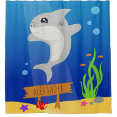 Adorable Shark Vibrann unter dem Meer Kinder Duschvorhang (Vorderseite)