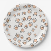 Adorable Sheep Face Paper Plate Pappteller (Vorderseite)