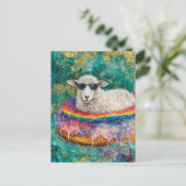 Adorable Sheep on a Float Trip Postkarte (Stehend Vorderseite)