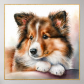 Adorable Sheepdog Puppy Arwork Poster (Vorne)