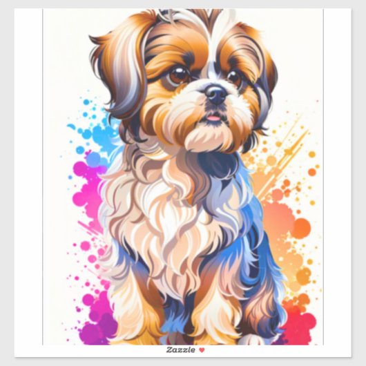 Adorable Shih Tzu Aufkleber (Blatt)