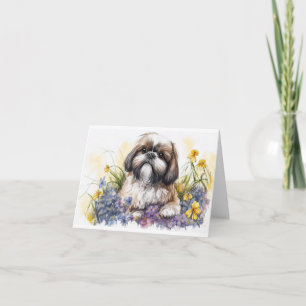Adorable Shih Tzu Puppy Blank Grußkarte Karte
