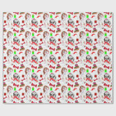 Adorable Shih Tzu Weihnachten Nahtloses Muster Geschenkpapier (Flach)