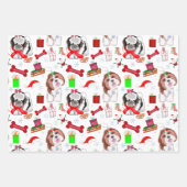 Adorable Shih Tzu Weihnachten Nahtloses Muster Geschenkpapier Set (Vorderseite)