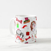 Adorable Shih Tzu Weihnachten Nahtloses Muster Kaffeetasse (Vorderseite Links)